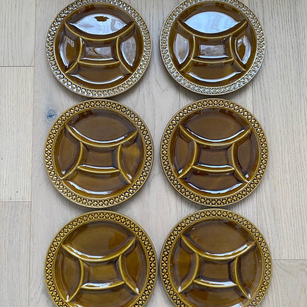 Vintage FRENCH Ceramic Plates Set